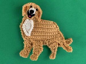 Finished crochet golden retriever tutorial 4 ply landscape