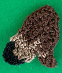 Crochet moose 2 ply face neatened