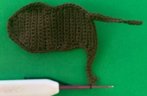 Crochet moose 2 ply joining for back hoof