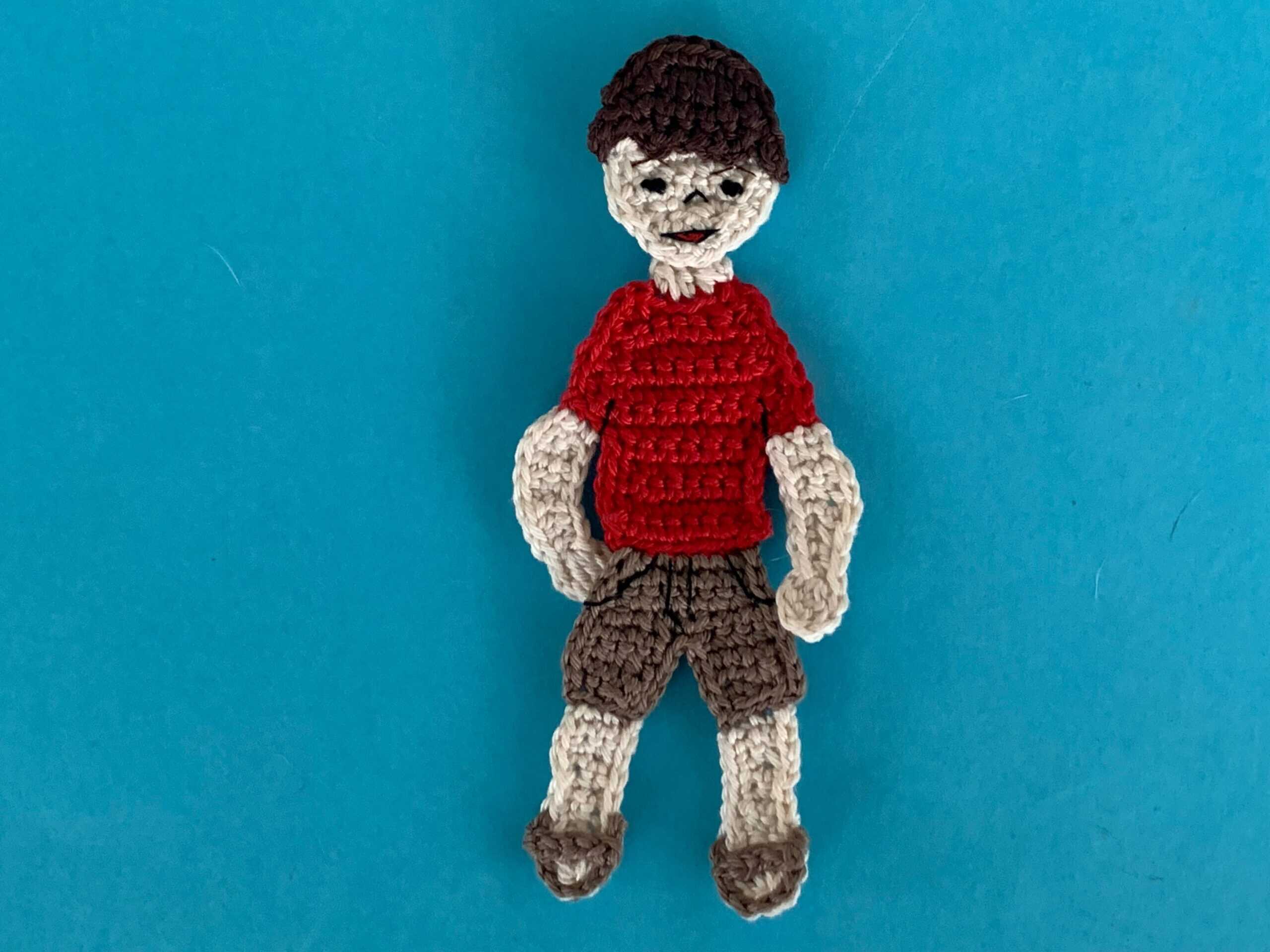Finished crochet boy 4 ply landscape