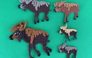 Finished crochet moose 2 ply group landscape