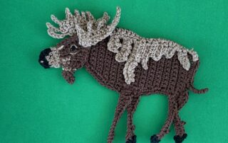 Finished crochet moose 4 ply landscape