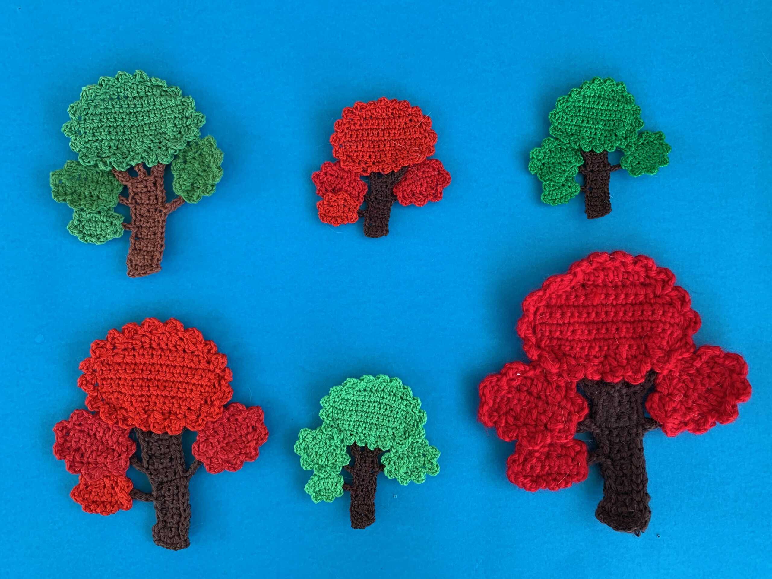 Finished crochet tree 2 ply group landscape