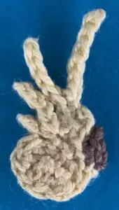 Crochet cockatiel 2 ply beak first part