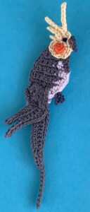 Crochet cockatiel 2 ply body with head