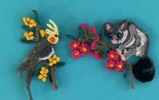 Finished crochet wattle and gumnut 2 ply group landscape 1