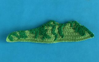 Finished crochet mountain 2 ply landscape