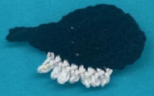 Crochet magpie 2 ply wing with white feathers