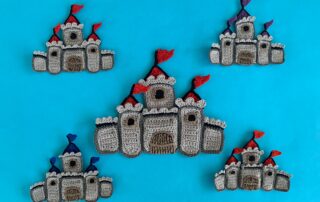 Finished crochet castle 2 ply group landscape