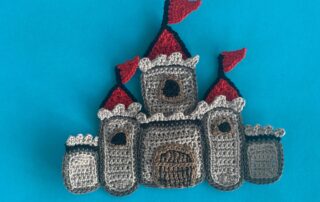 Finished crochet castle 2 ply landscape