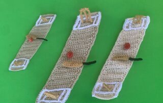 Finished crochet cricket pitch 2 ply group landscape