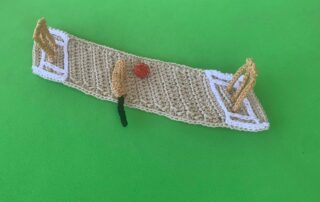 Finished crochet cricket pitch 4 ply landscape