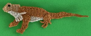 Crochet lizard 2 ply body with beard