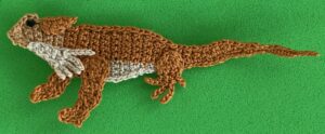 Crochet lizard 2 ply body with face marking
