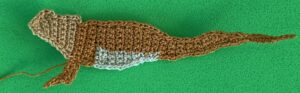 Crochet lizard 2 ply far front leg