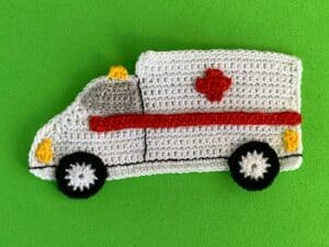 Finished crochet ambulance pattern 2 ply landscape