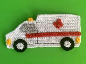 Finished crochet ambulance tutorial 4 ply landscape