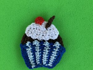 Finished crochet cupcake pattern 2 ply landscape