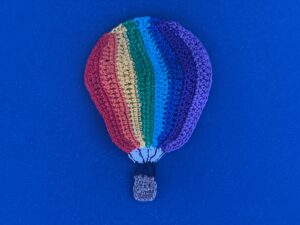 Finished crochet hot air balloon 2 ply landscape