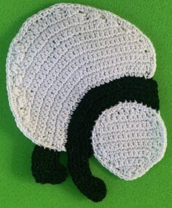 Crochet walking panda 2 ply far back leg neatened