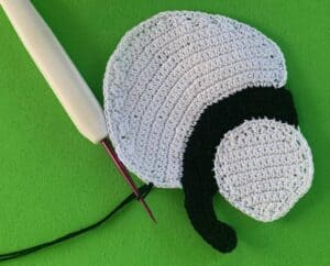 Crochet walking panda 2 ply joining for far back leg