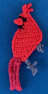 Crochet cardinal 2 ply bird with beak