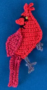 Crochet cardinal 2 ply bird with eye