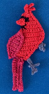 Crochet cardinal 2 ply bird with wing