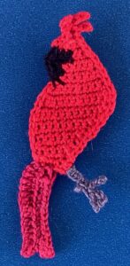 Crochet cardinal 2 ply bottom leg