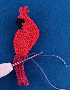 Crochet cardinal 2 ply joining for bottom leg