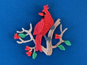 Finished crochet cardinal tutorial 4 ply landscape