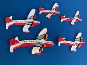 Finished crochet AirTanker plane 2 ply group landscape