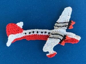 Finished crochet AirTanker plane pattern 2 ply landscape