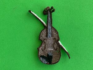 Finished crochet violin pattern 2 ply landscape