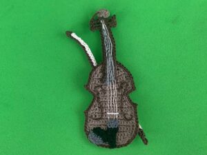 Finished crochet violin tutorial 4 ply landscape