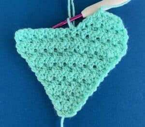 Crochet large heart joining for second side