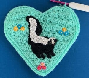 Crochet large heart ready for stuffing