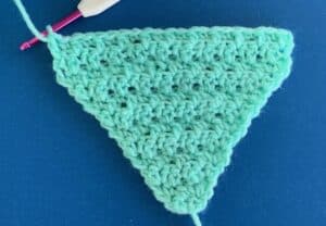 Crochet large heart row 12