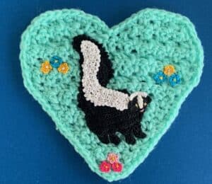 Crochet large heart with applique