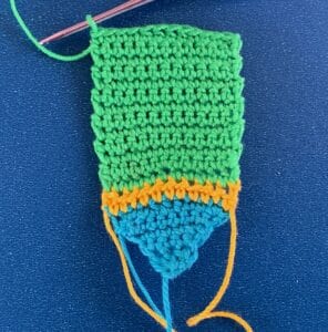 Crochet rocket 2 ply row 17