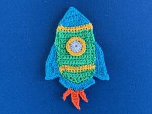 Finished crochet rocket 2 ply landscape