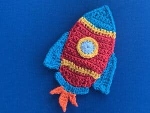 Finished crochet rocket tutorial 4 ply landscape