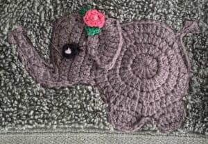 Crochet jungle towel elephant