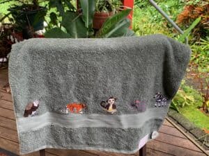 Finished crochet jungle towel landscape 2