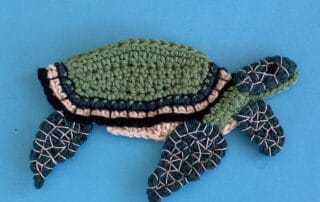 Finished crochet turtle 4 ply landscape