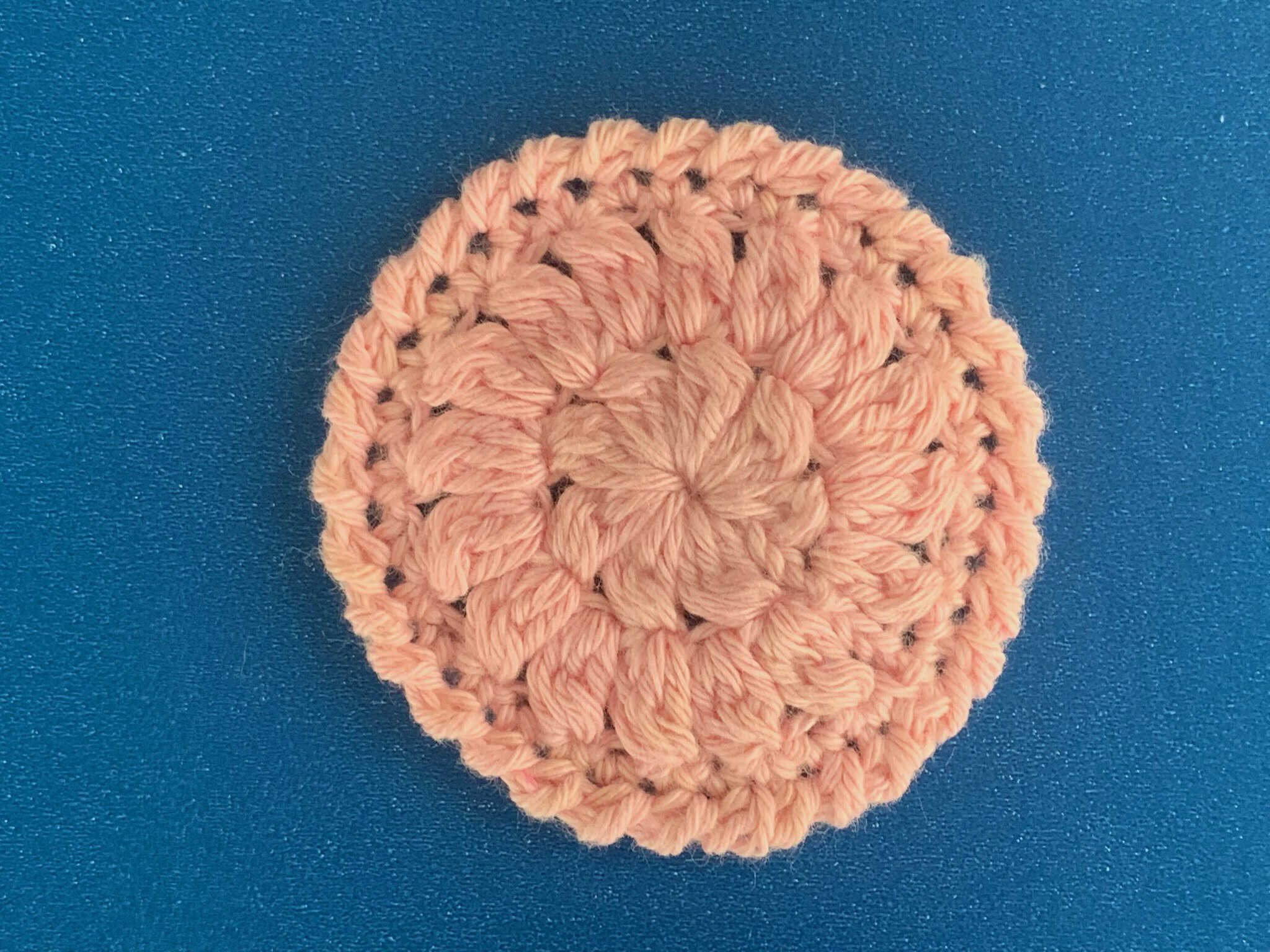 Finished crochet face scrubbie landscape