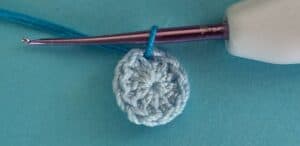 Crochet submarine 2 ply joining for portholes row 2
