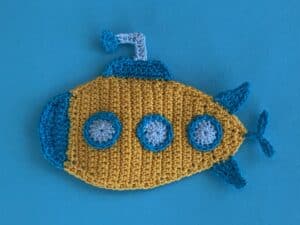 Finished crochet submarine 2 ply landscape
