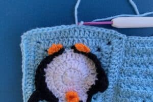 Crochet penguin baby blanket joining for edging