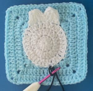 Crochet penguin granny square joining for round body